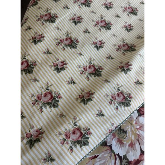 Vintage Ralph Lauren SOPHIE BROOKE King Duvet Yellow Floral/ Striped & 2 Shams - Picture 6 of 16